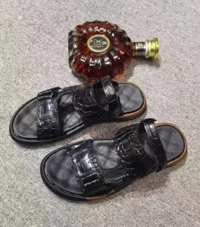 Crocodile Sandals ,Crocodile Leather Non-slip Sandals Stream Path Easy to Wear