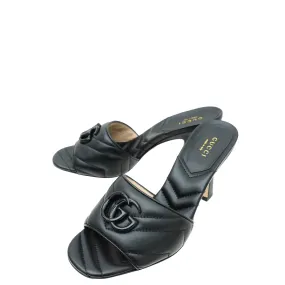 Gucci Black GG Marmont Slide Mules Sandal 36 morning run Drill Pace