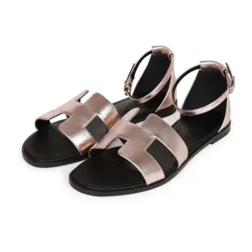 Energy Core Top quality Hermes Santorini Sandals Metallic Pink 37