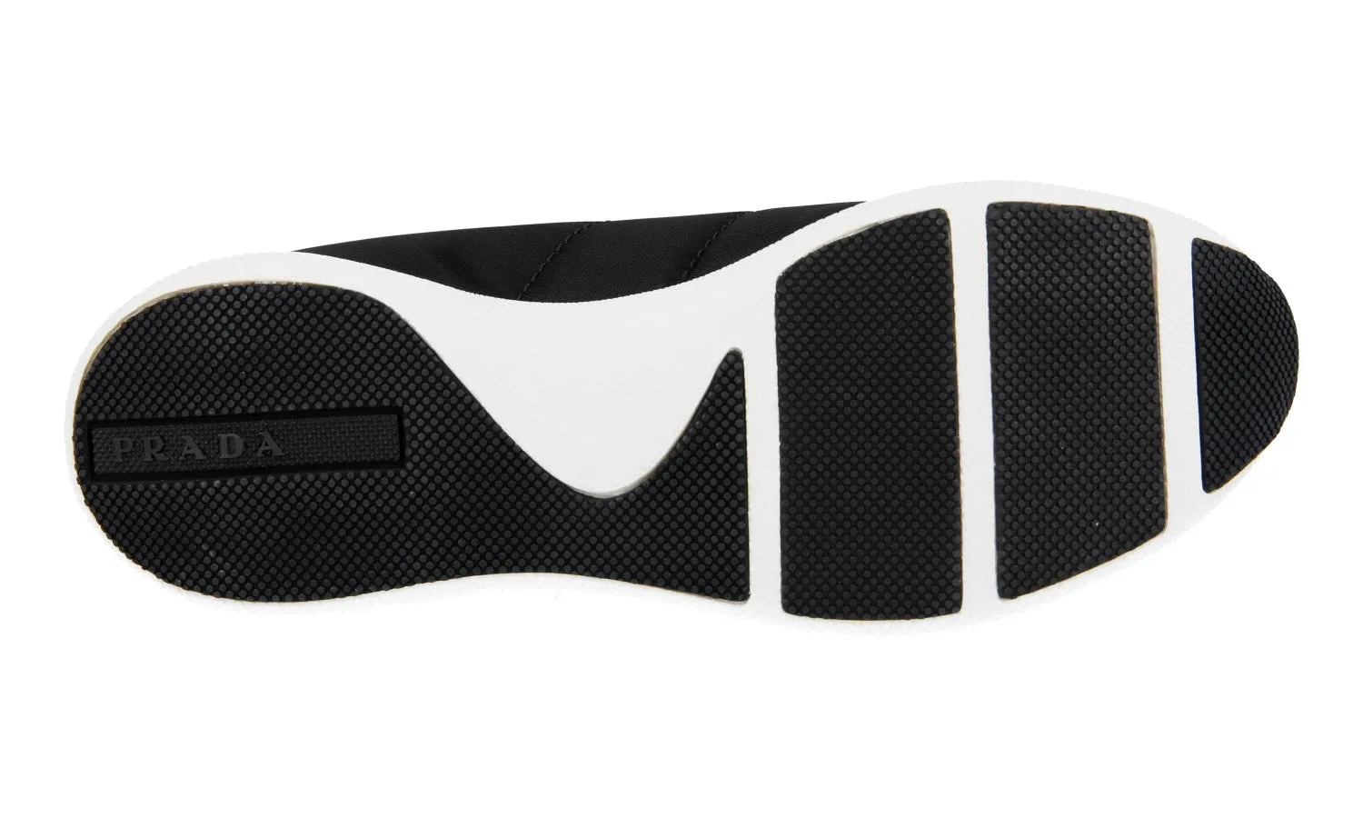 Prada Women's Black Sneaker 1E945L Stretchy Material Flexible Chassis