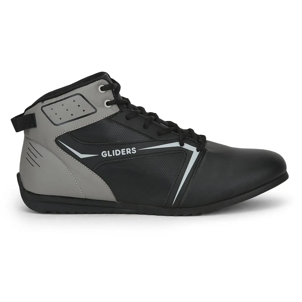 Gliders Casual Black Lacing Sneakers For Men RIDER-E By Liberty running in a mud run shoes