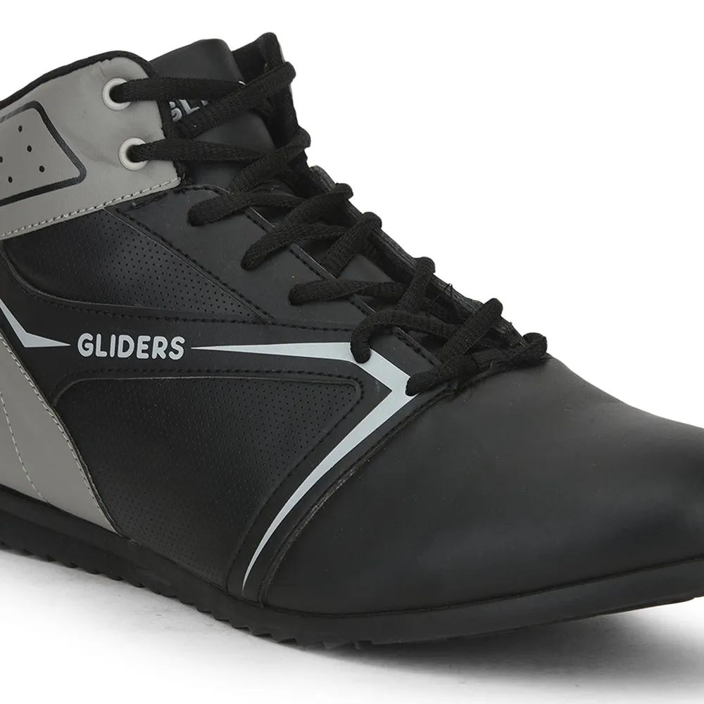 Gliders Casual Black Lacing Sneakers For Men RIDER-E By Liberty FlyteFoam color run running wear