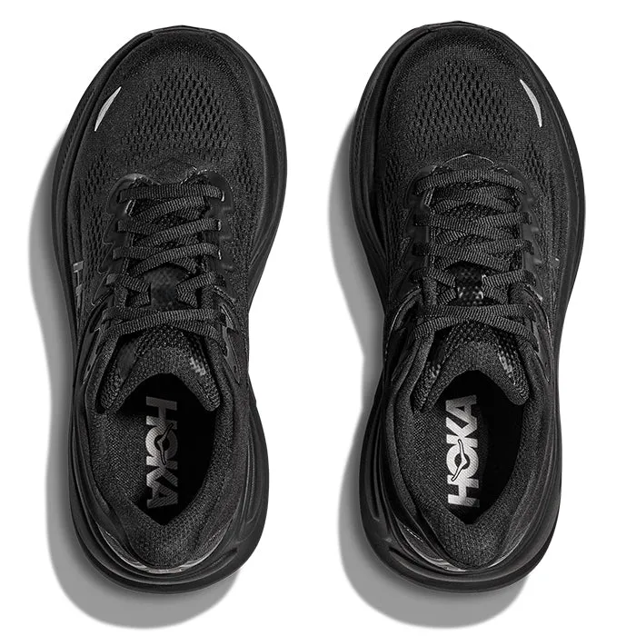 Grip Enhancement Mens Hoka Bondi 9 Wide in Black/Black