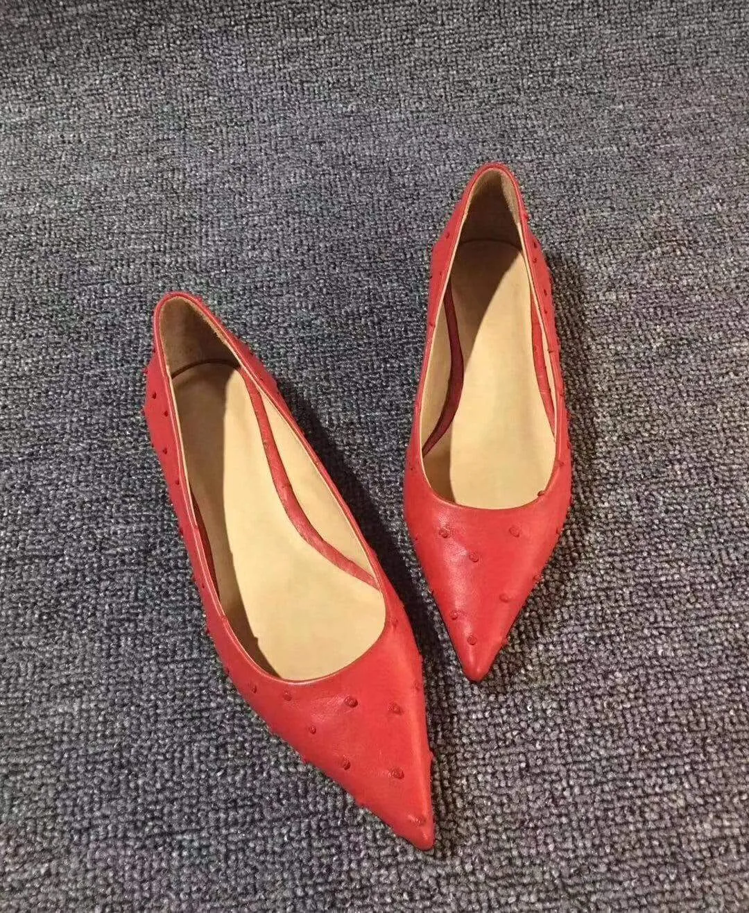 Happy Step Crocodile Shoes Ostrich Leather Womens Pumps High Heels