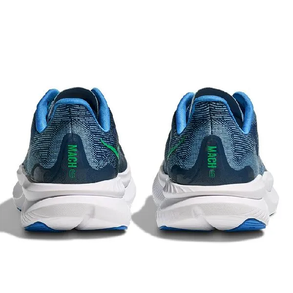Mens Hoka Mach 6 Wide in Downpour/Thunder Cloud Responsive Use Stable Frame