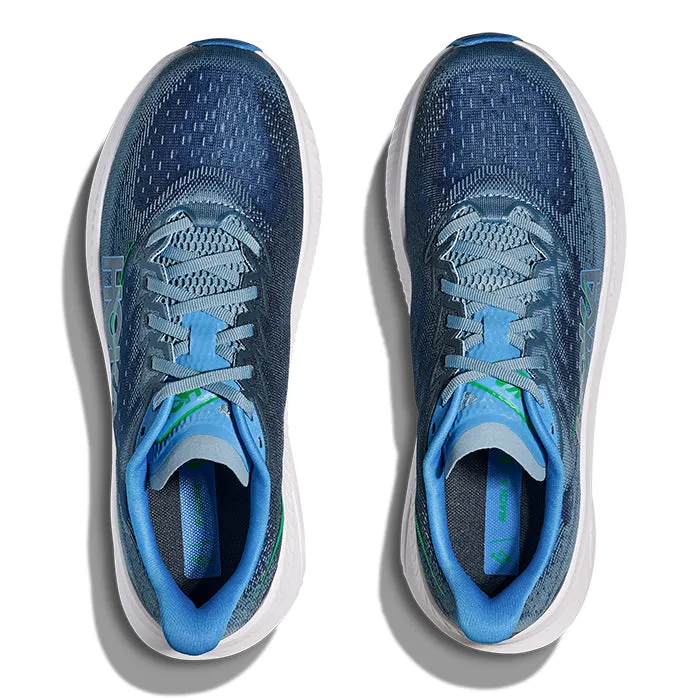 Mens Hoka Mach 6 Wide in Downpour/Thunder Cloud Anti Slip Traction