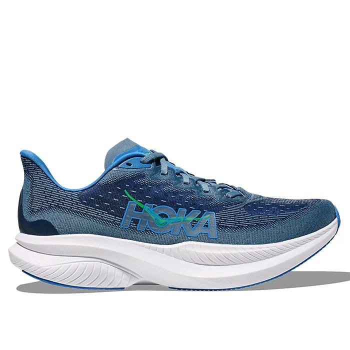 Mens Hoka Mach 6 Wide in Downpour/Thunder Cloud Urban Commuter