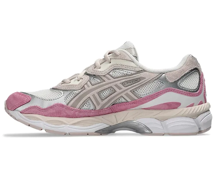 Men's Asics Gel NYC (Cream/Pink) running on a rubber track shoes addiction