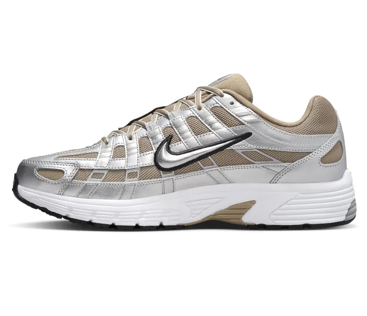 Aerodynamic Design Midsole Comfort Men??s Nike P-6000 (Khaki/Metallic Silver)