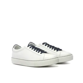 sports events mental health benefits White Nappa Leather Low Kick Trainers