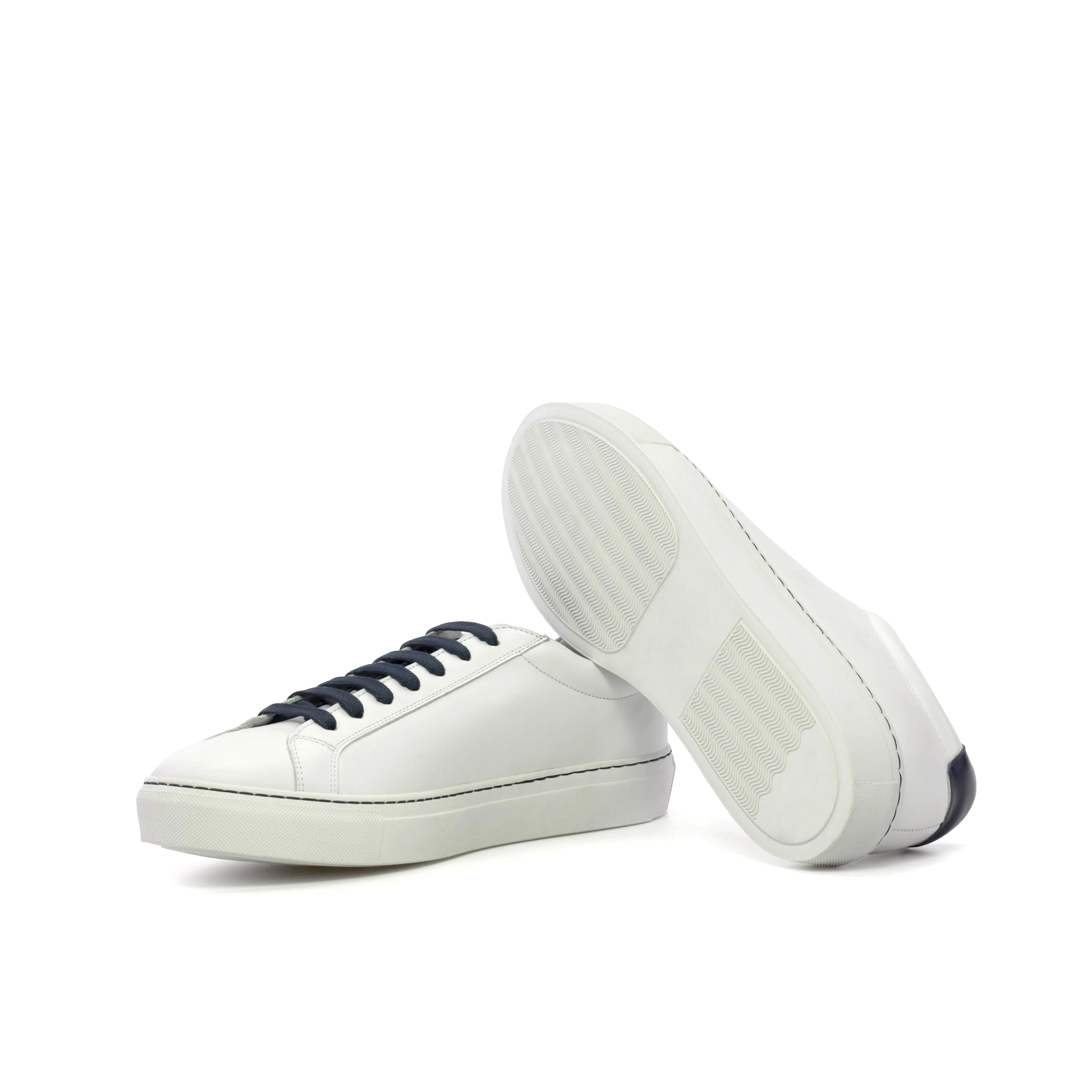 White Nappa Leather Low Kick Trainers breathable mesh performance