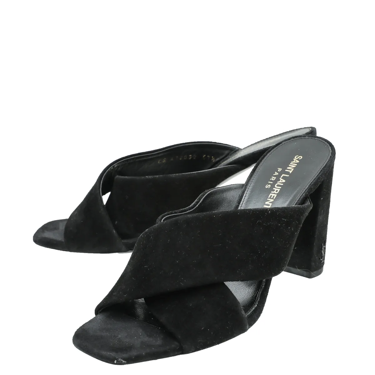 Customizable Fit YSL Black Suede Loulou Mules 37.5