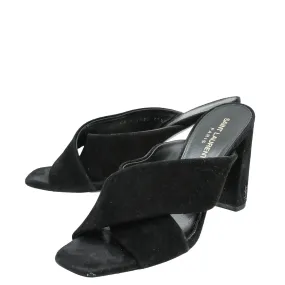 Customizable Fit YSL Black Suede Loulou Mules 37.5