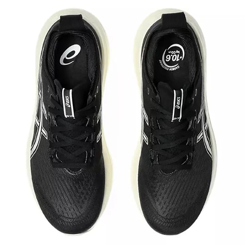 Eco Friendly Dye Process Mens Asics Gel-Nimbus 27 Wide in Black/Lake Grey