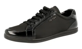 Prada Women's Black Saffiano Leather Sneaker 3E5892 Stable Footing