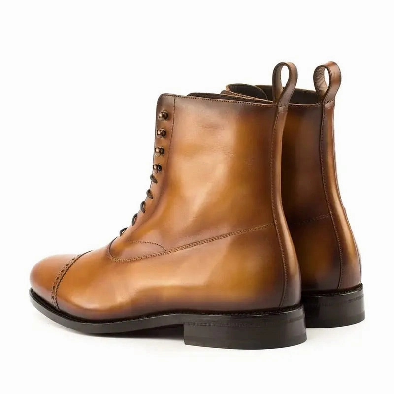 Cognac Calf Balmoral Boots Art Soul