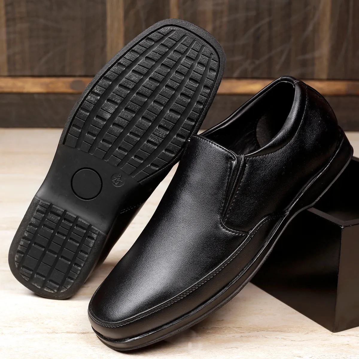 FlyteFoam Bacca Bucci BOLTON Men Plus Size Formal Slip-on Shoes with Superior Comfort (UK-11 to 13)