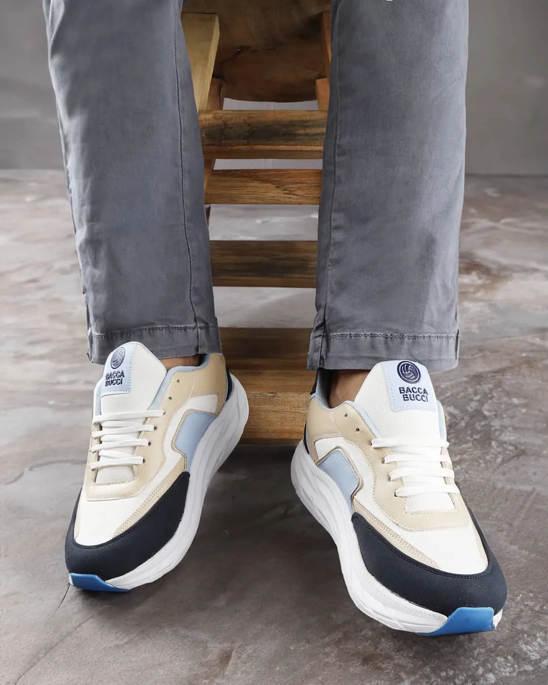 biomechanically - correct road racer shoes Bacca Bucci Men's SYLVIA Chunky Sole Sneakers