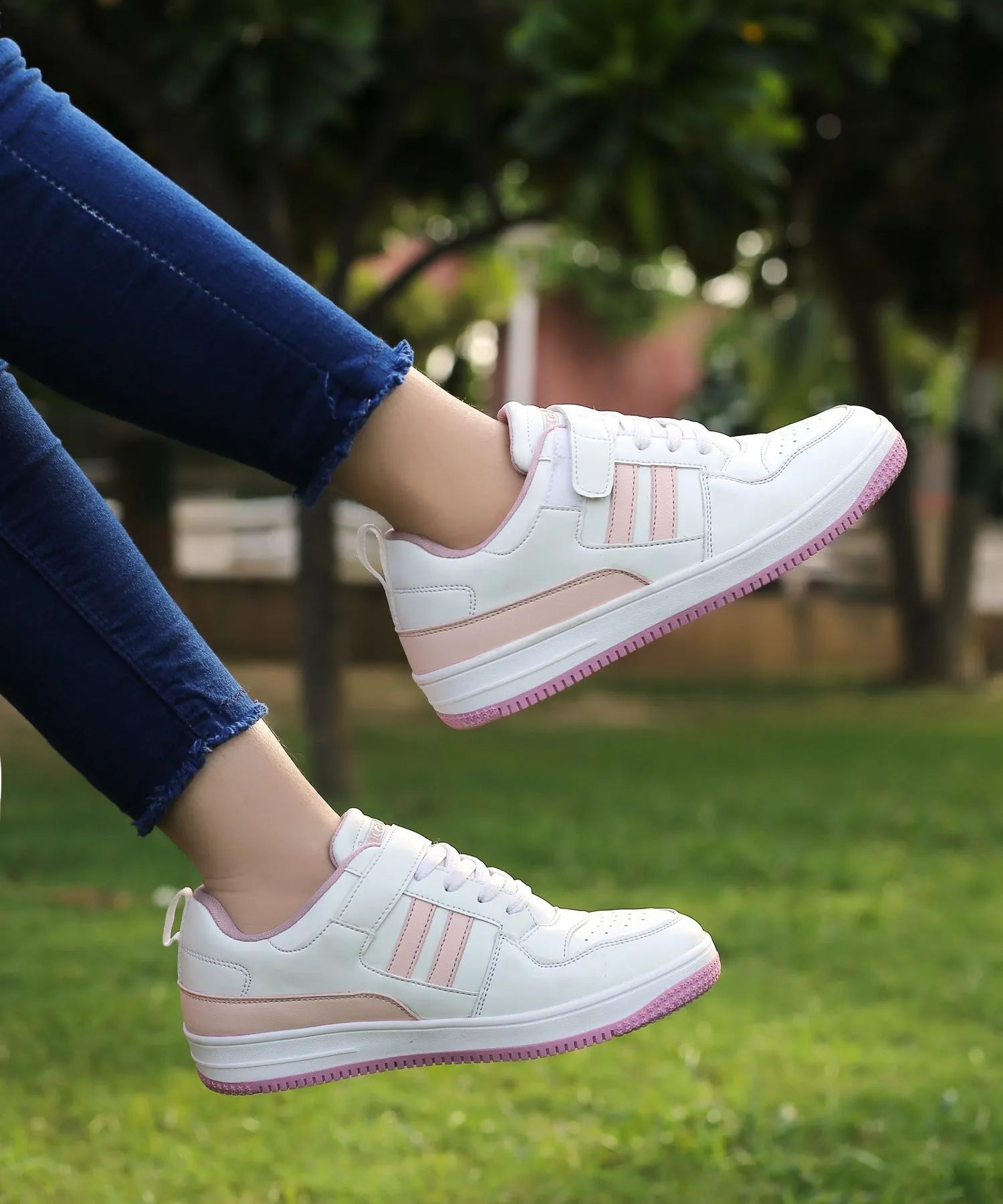 Ergonomic shoe design casual - runner Bacca Bucci PHOENIX Low-Top Fashion Women's Sneakers with Hook & Loop Closure