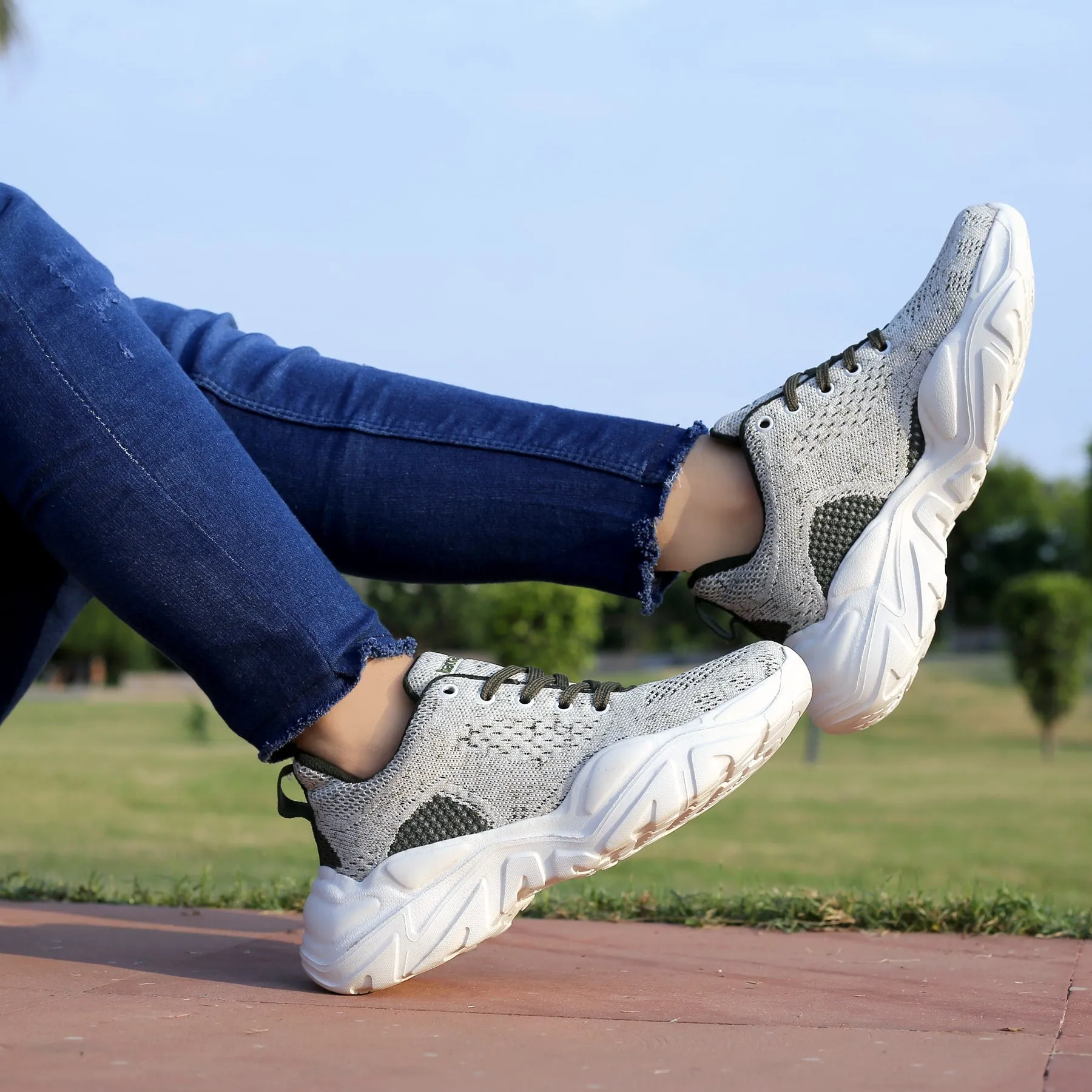 supinated foot shoe support Bacca Bucci Women CHARLOTTE Low-top Platform Fashion Shoes | Street-Wear Knitted Chunky Sneakers