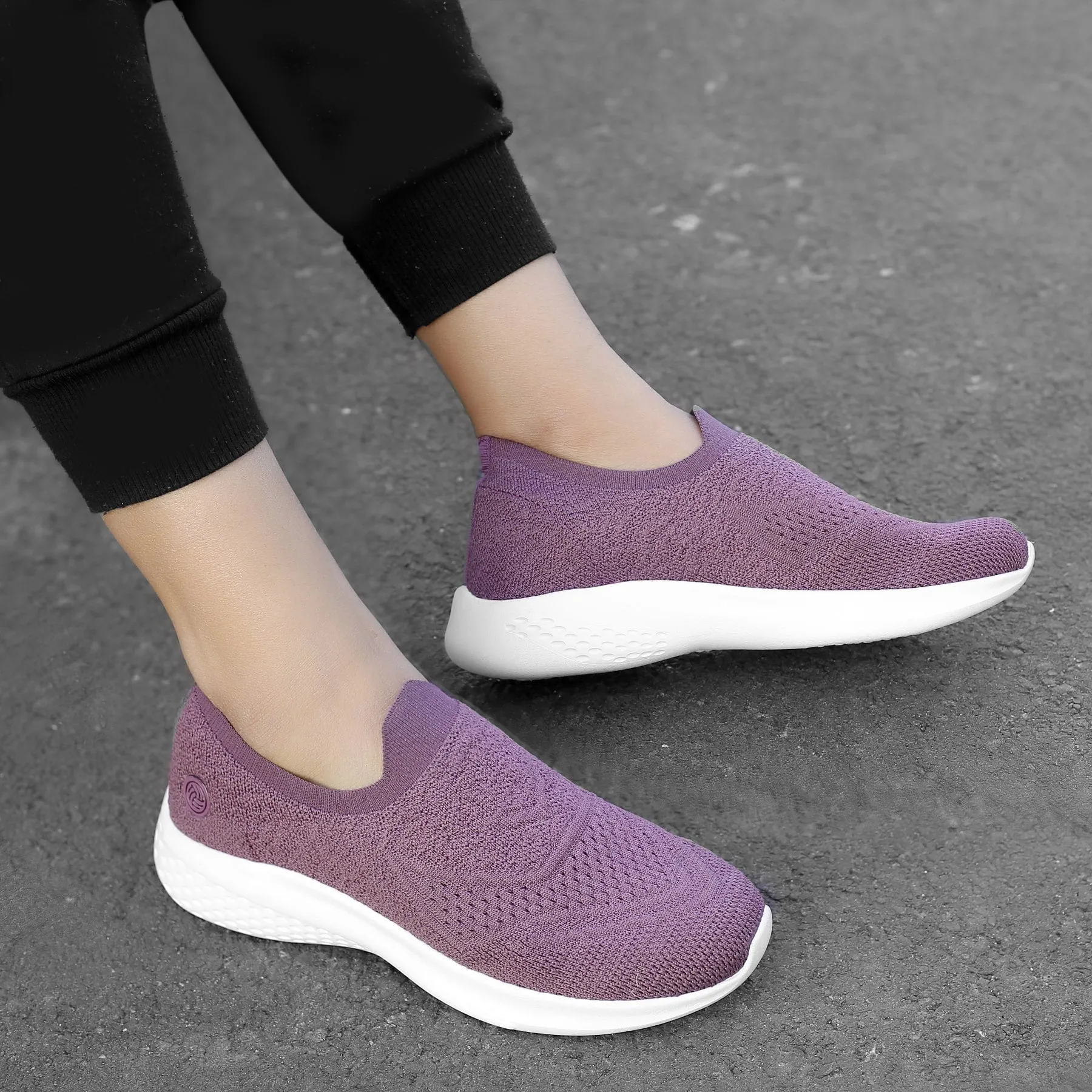 Bacca Bucci Women's WALKER Slip-On Walking Breathable Mesh Sports Shoes Sneakers flexible sole shoes