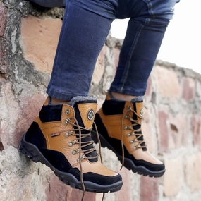 Bacca Bucci Genuine leather Grain Boots with Fur Middle-Aged Man Lined interior