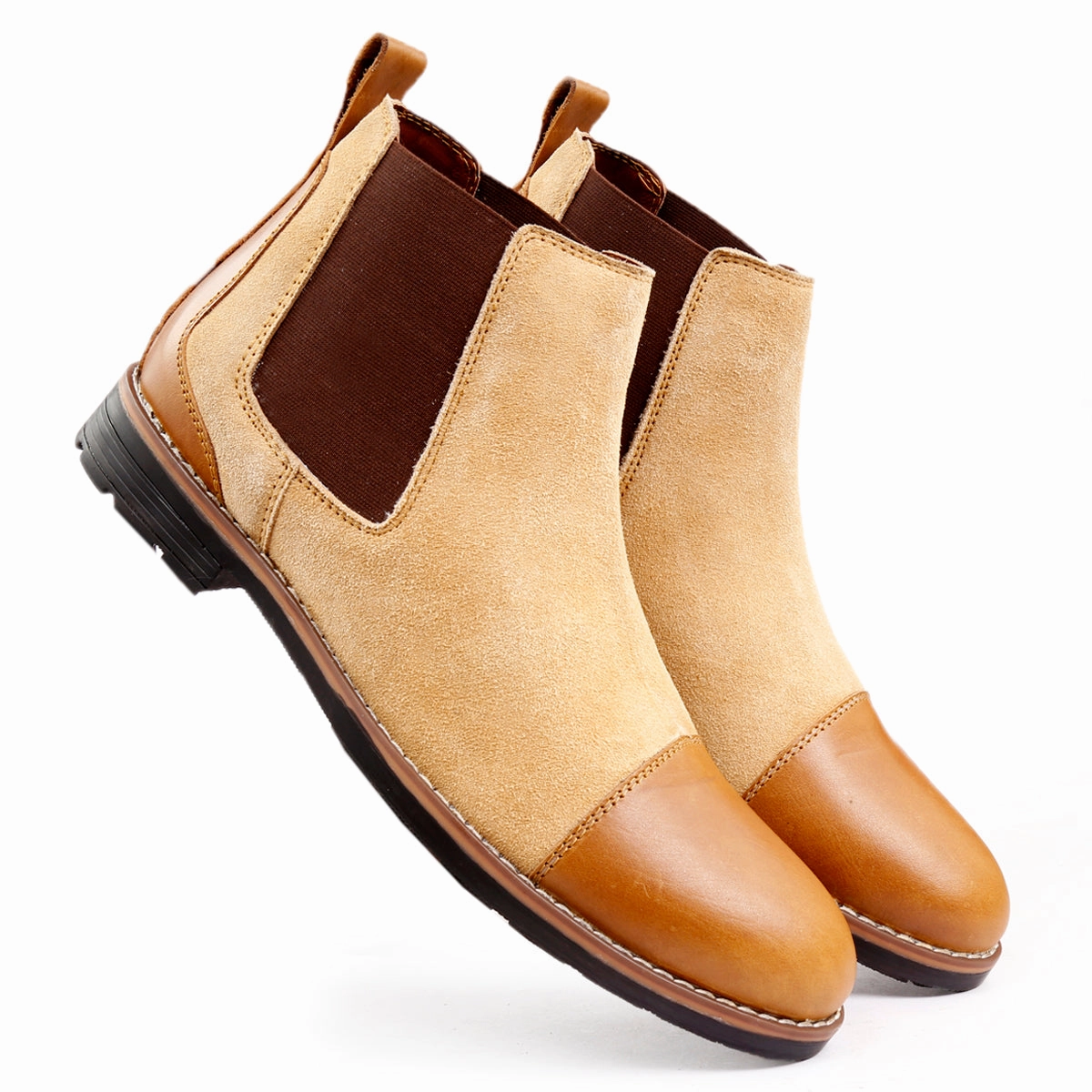 Bacca Bucci Genuine Smooth Leather Suede Boots | Chelsea Boots high end Urban Fashion Breathable Active Nomad Fast Step