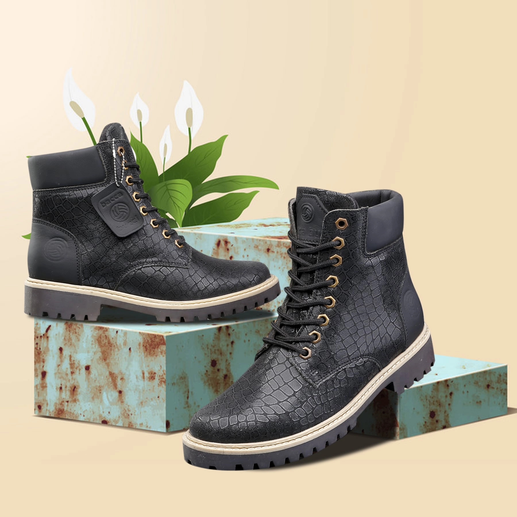 Bacca Bucci WOMEN Genuine-Leather High-Ankle Chukka Boots | Model Name: VIENNA All Weather Mountain Hike