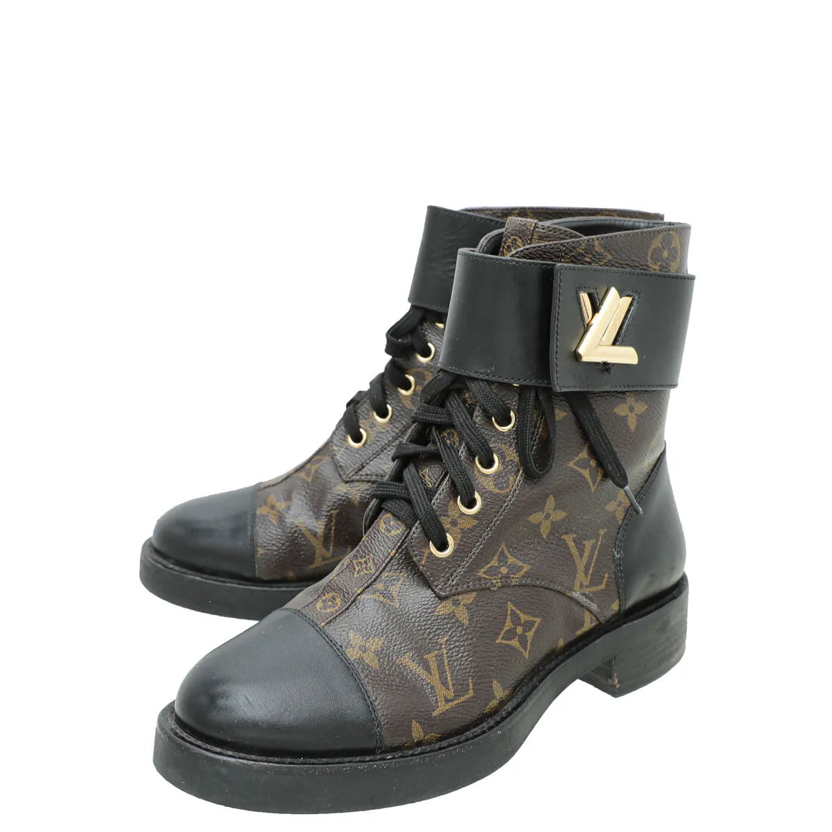 Moon Walk Beauty Walk Louis Vuitton Monogram Black Wonderland Flat Ranger Boot 36.5