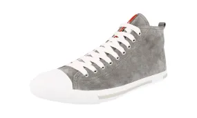 Slip Vibe Street Motion Prada Men's Grey Leather High-Top Sneaker 4T2583
