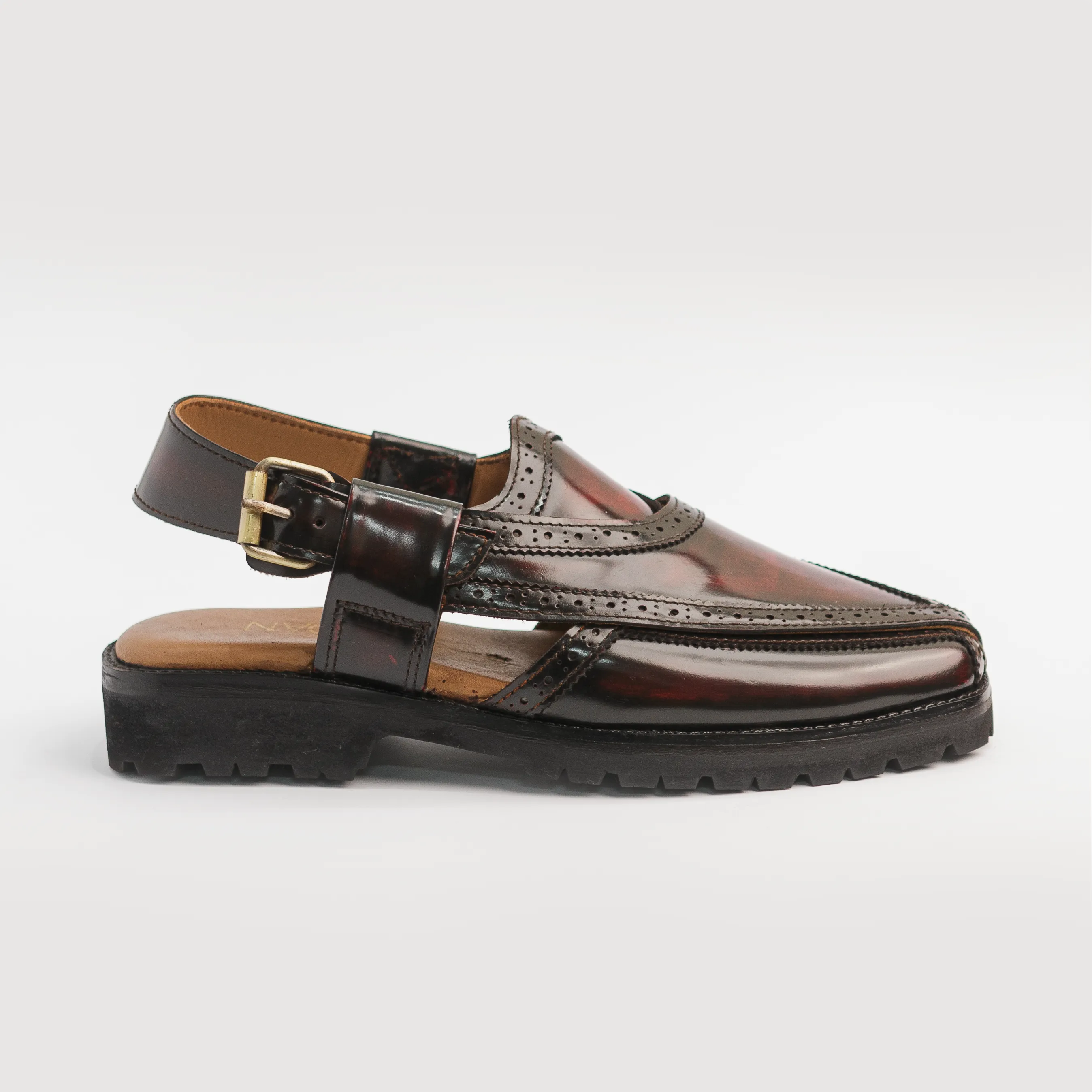 Neat Structure Brown Oxfords Badshah - Bordeaux Patina
