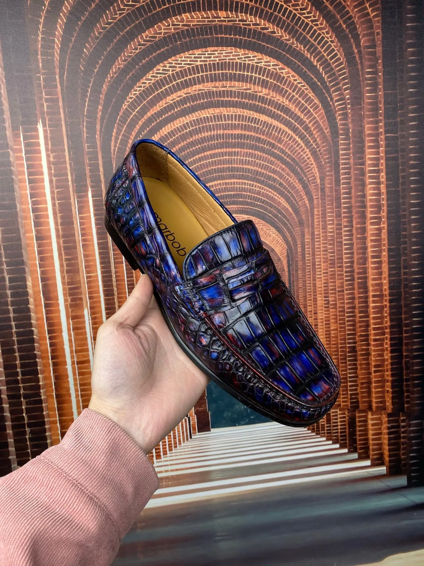 Crocodile Shoes Vintage Multi Timeless Driving Shoes in Genuine Crocodile Skin  Leather Chic Minimalist Design Club Glow