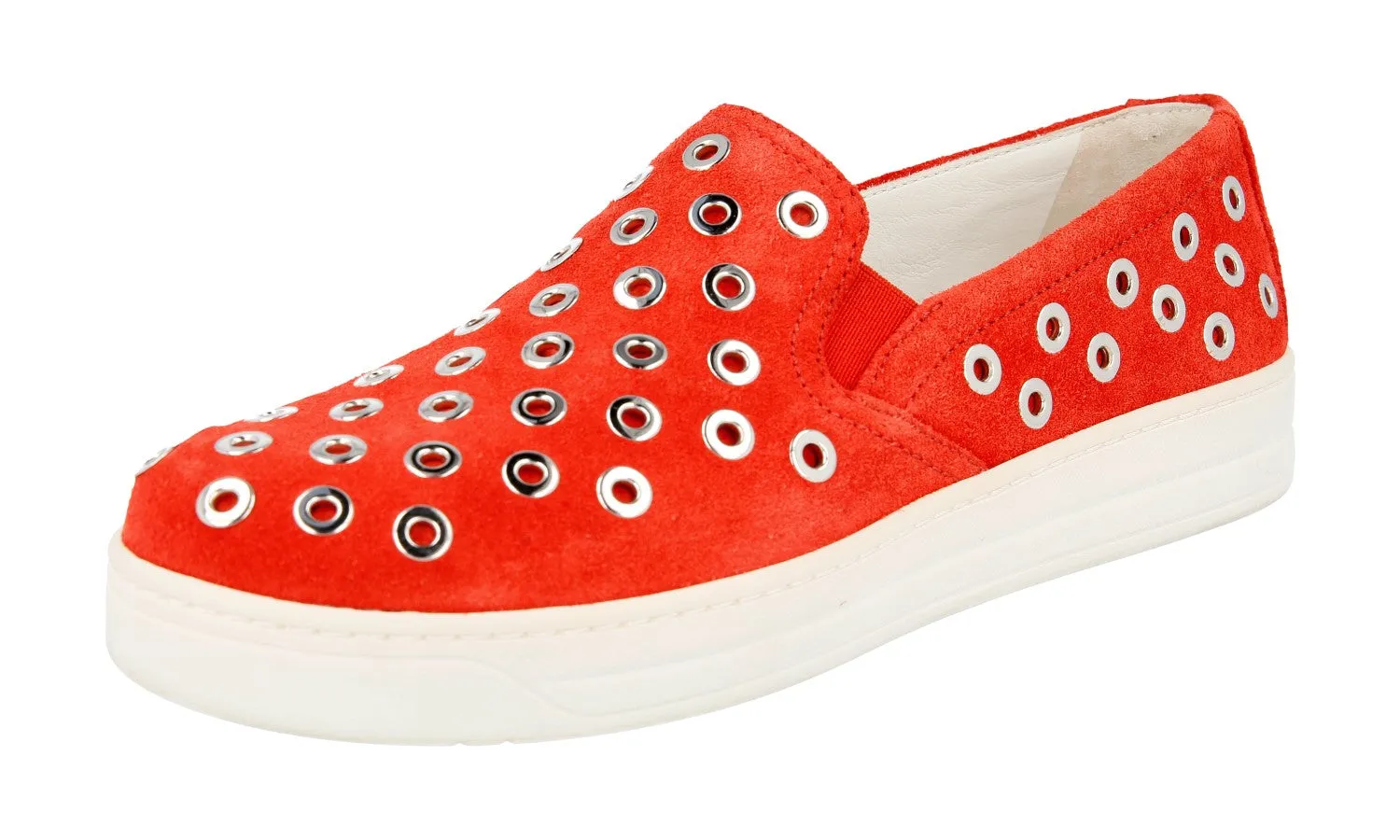 Foot Style Prada Women's Red Leather Sneaker 3S6159