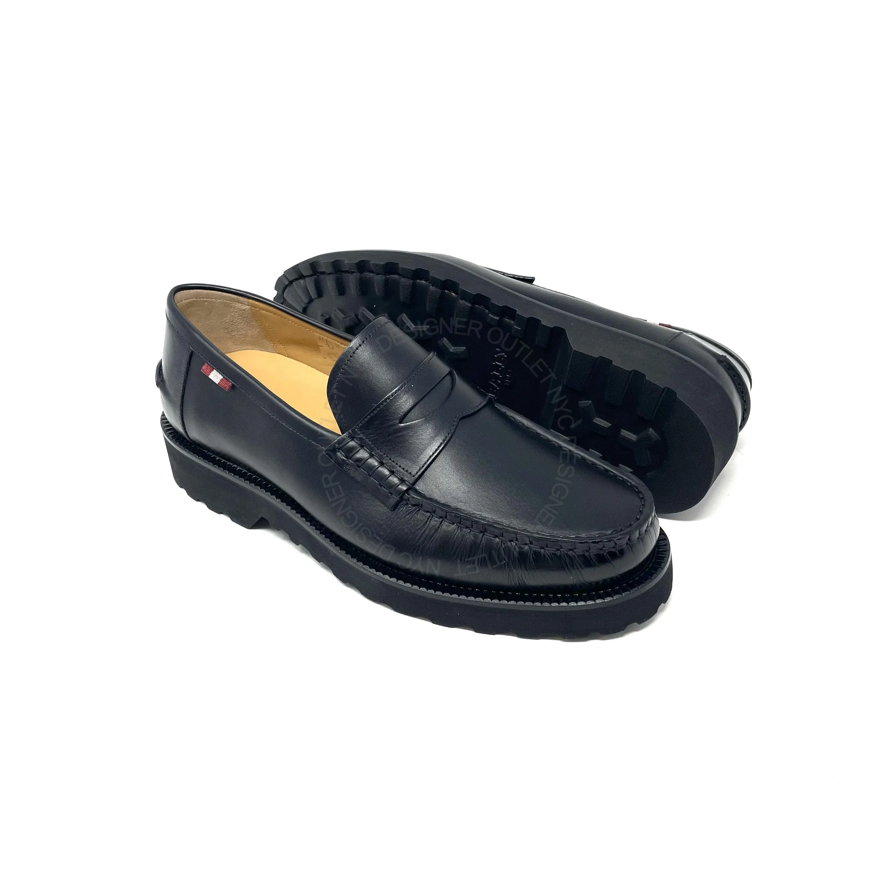 Bally Mens Leather Loafer Stylish Basic Footwear