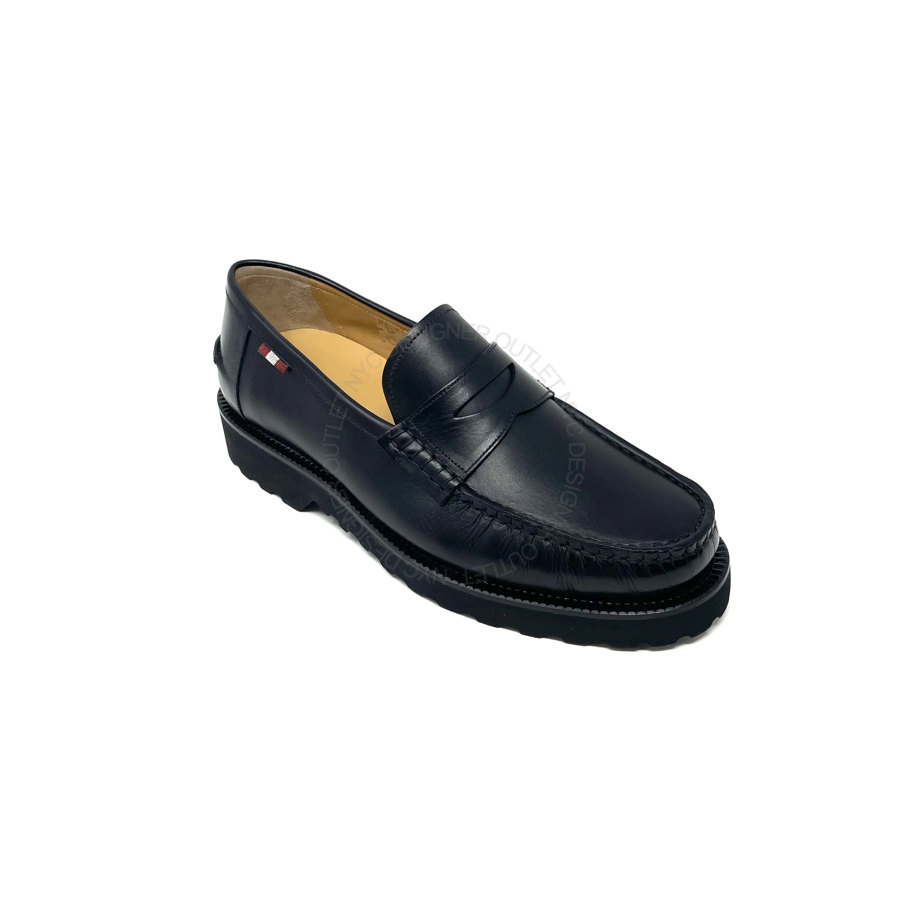 Bally Mens Leather Loafer River Path Elegant Footwear
