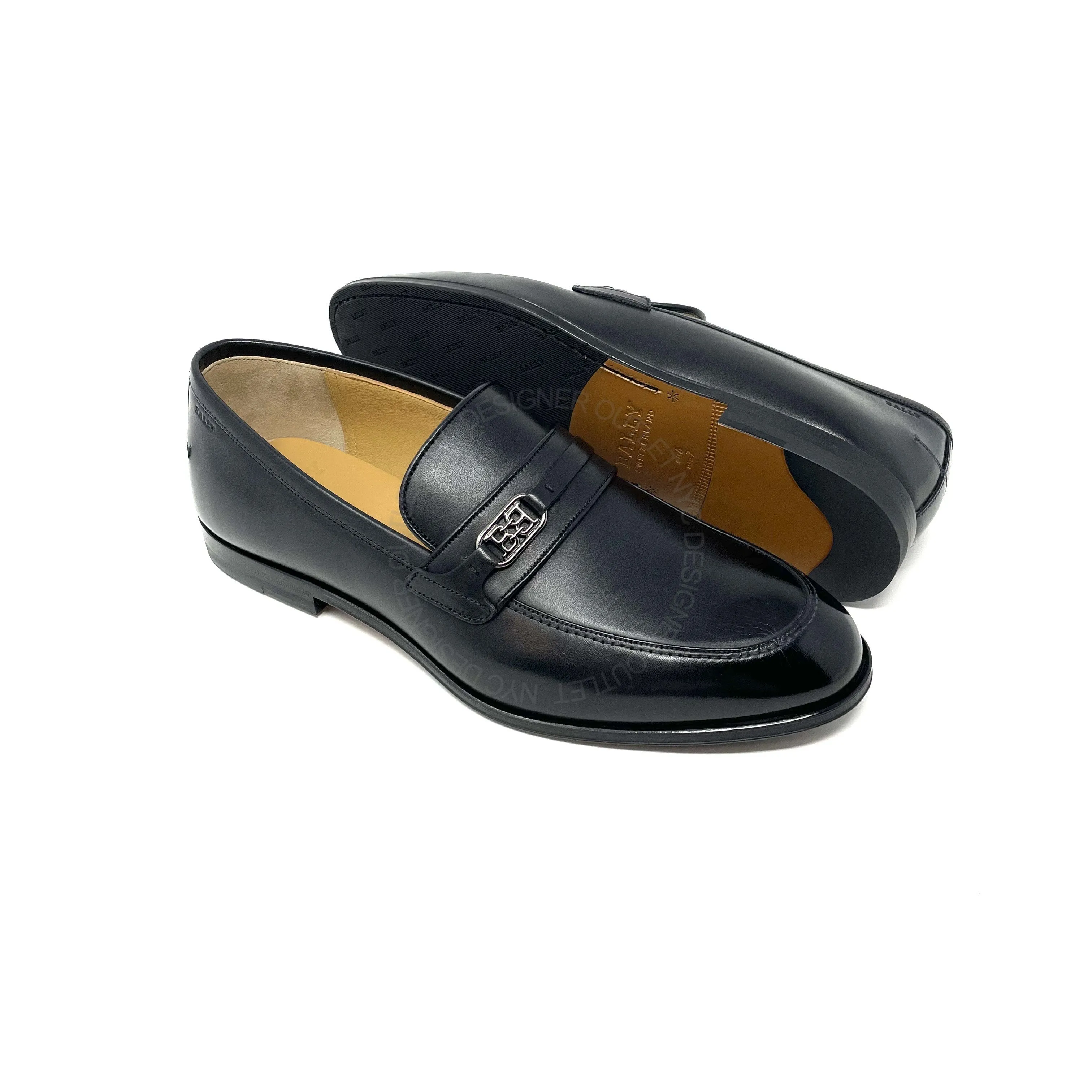 Bally Mens Leather Loafer Simple Shank