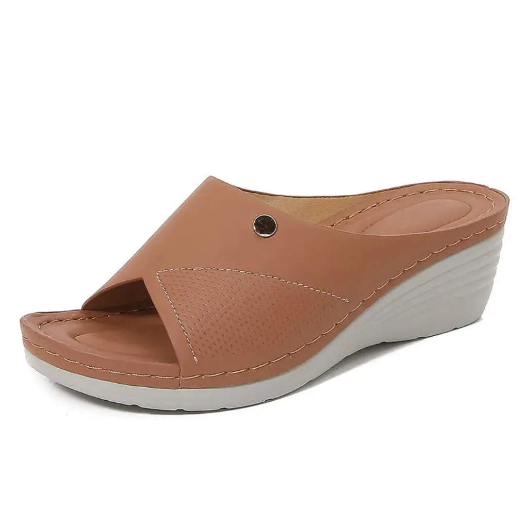 Event Chic Bella Open-Toe Wedge Slip-On Sandals