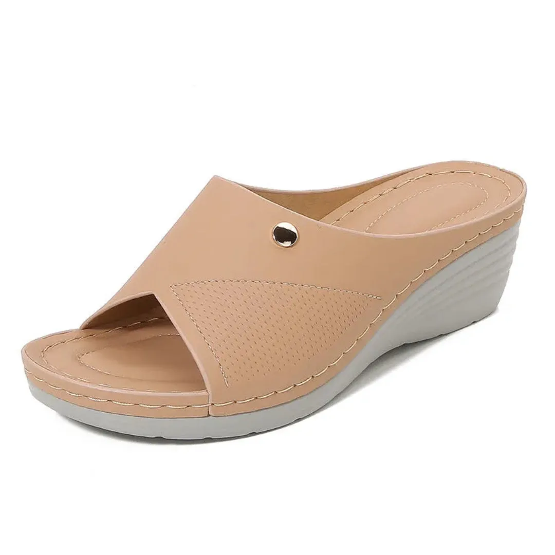 High-Comfort Fit Weekend Walk Bella Open-Toe Wedge Slip-On Sandals