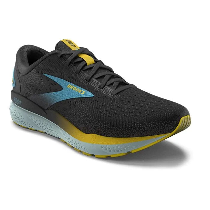 Balanced Control Mens Brooks Running Ghost 16 in Black/Forged Iron/Blue