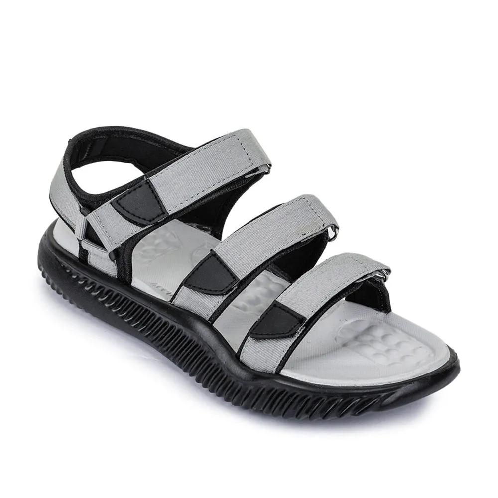 A-HA Casual Grey Sandals For Men STAMINA-4E By Liberty Sandal Sole Padded Heel