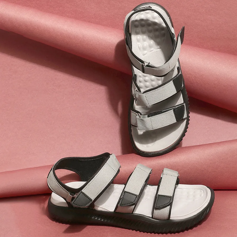 A-HA Casual Grey Sandals For Men STAMINA-4E By Liberty Comfortable Vacation Sandals