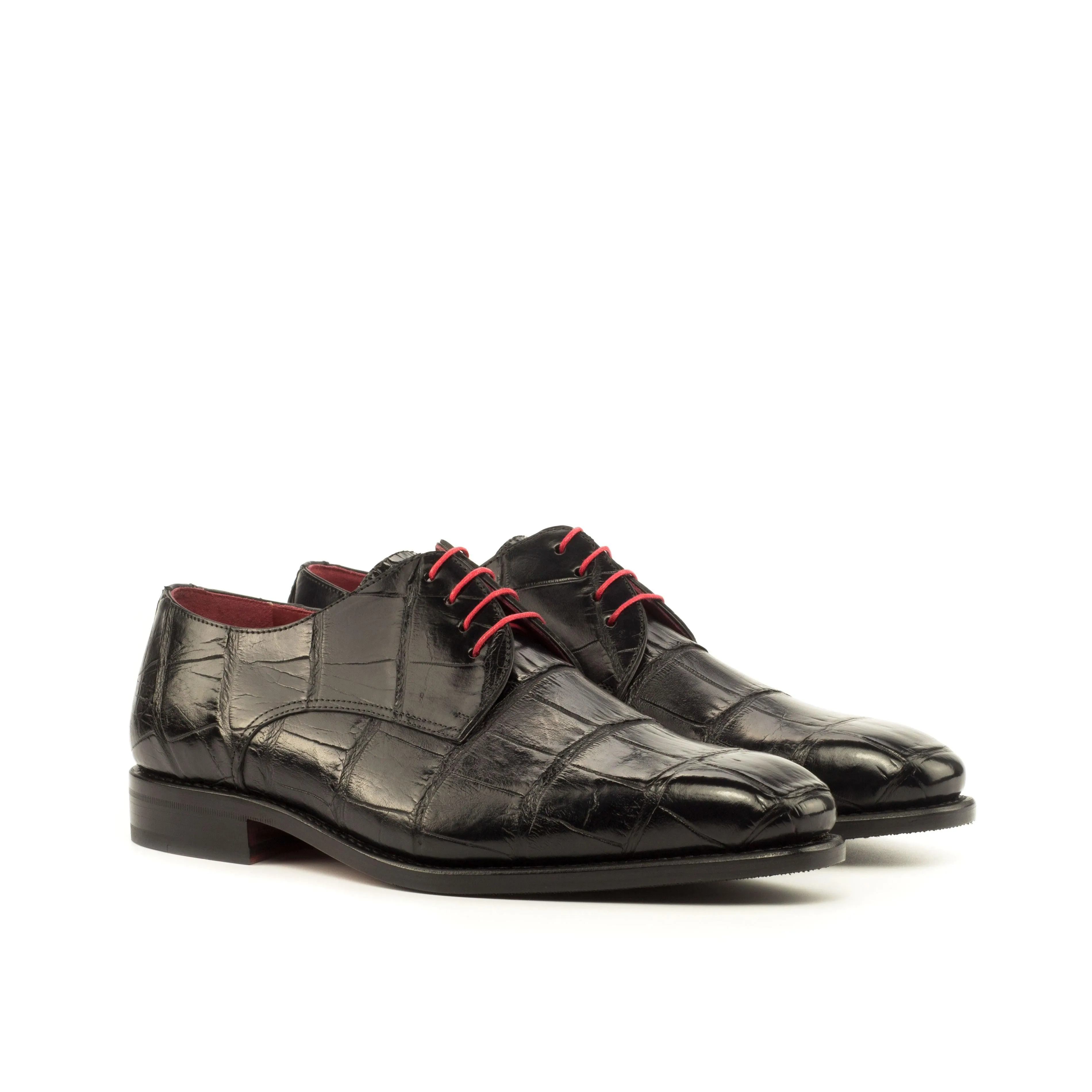 Cool Step Black Alligator Derby Shoes