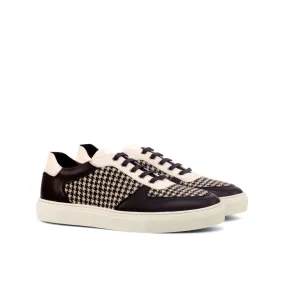 PaddedCollar Black & White Houndstooth Low-Top Sneakers