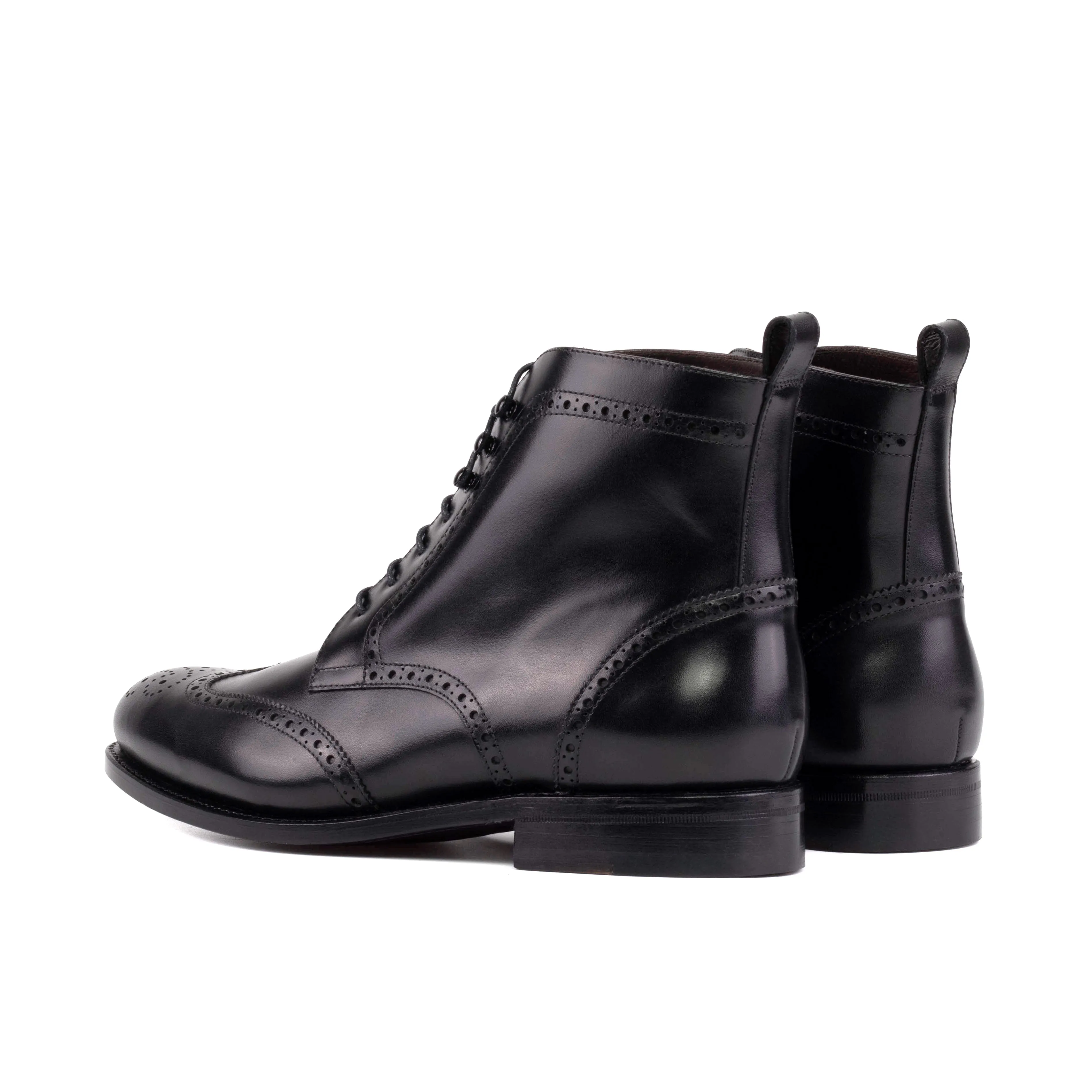 Black Box Calf Leather Brogue Boot soft feel Guest Style