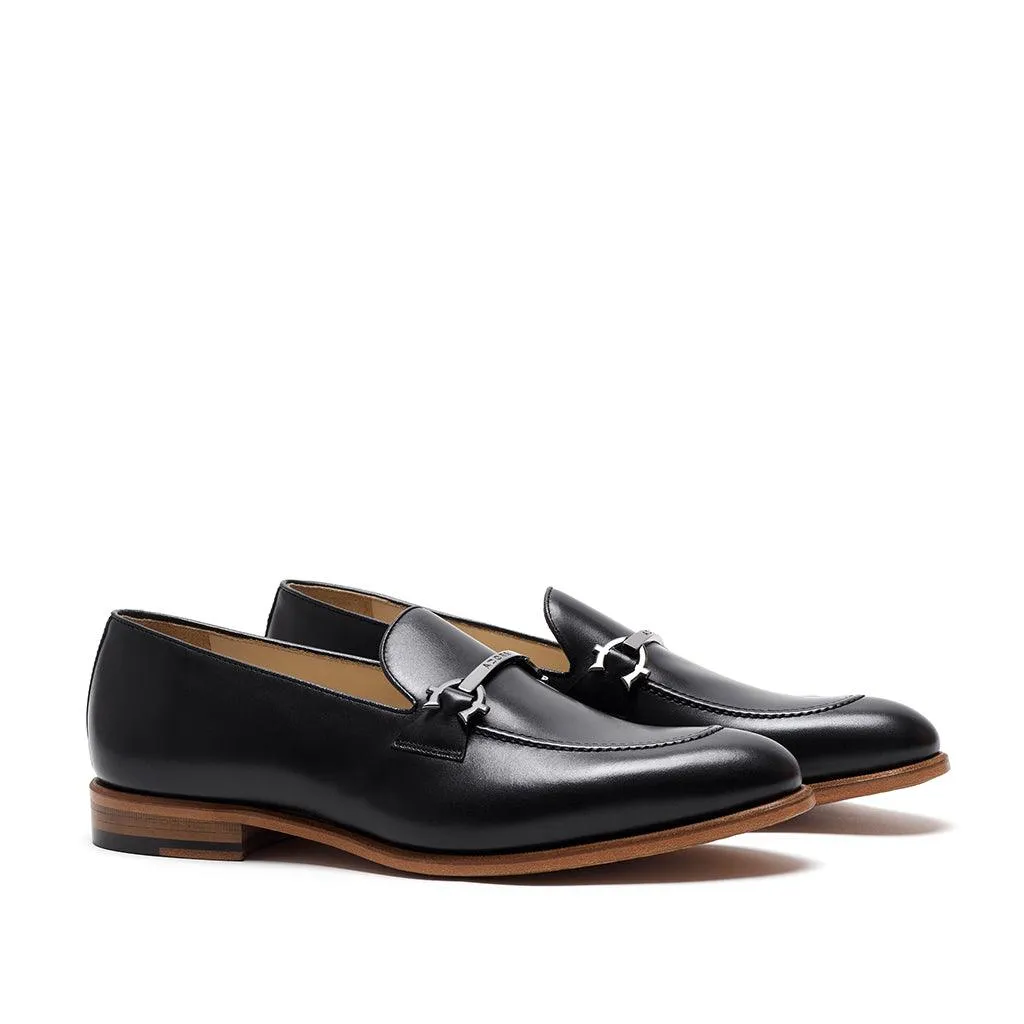 Winner Walk Main Walk Black Calf Horsebit Loafer