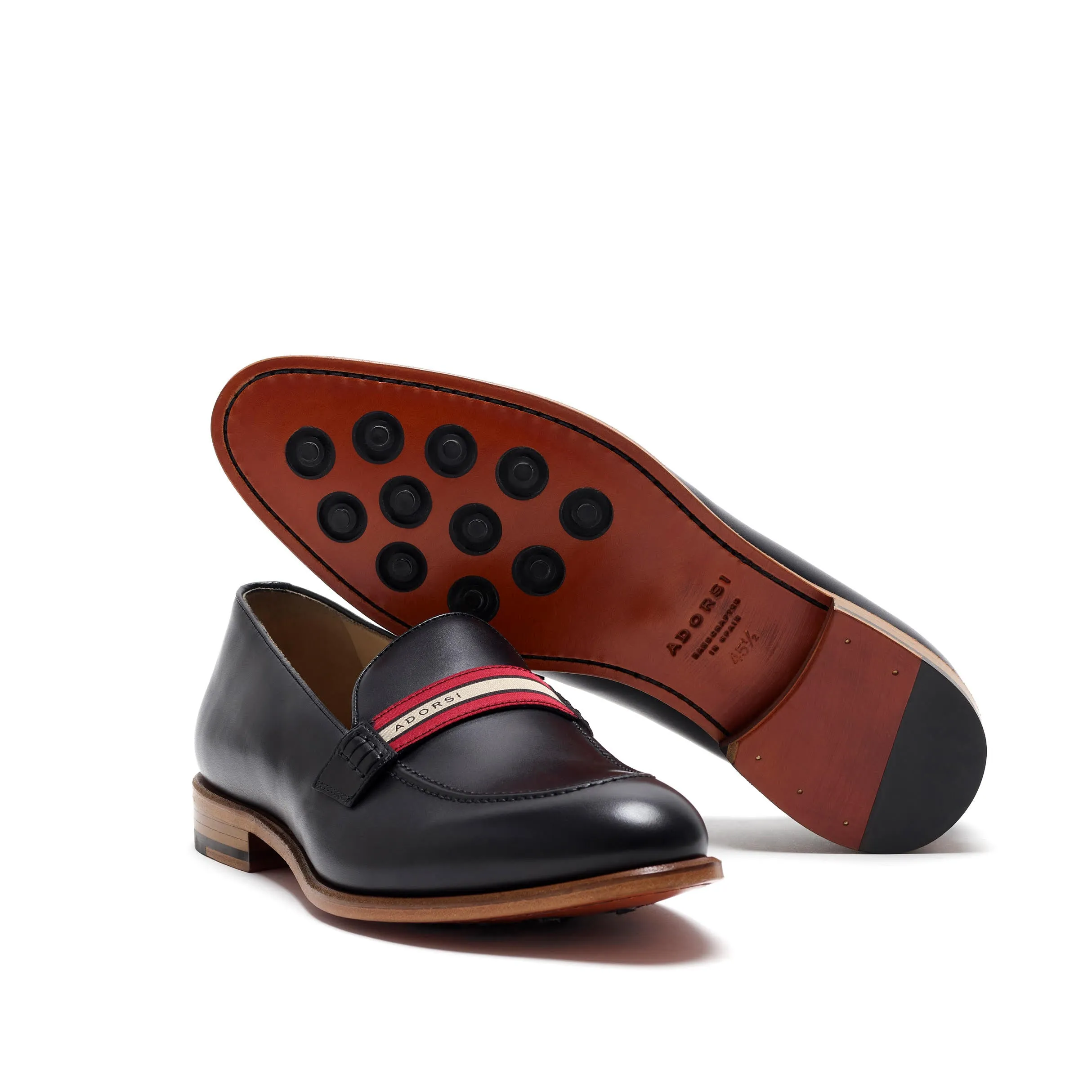 Black Calf Web Stripe Loafer Market Tour