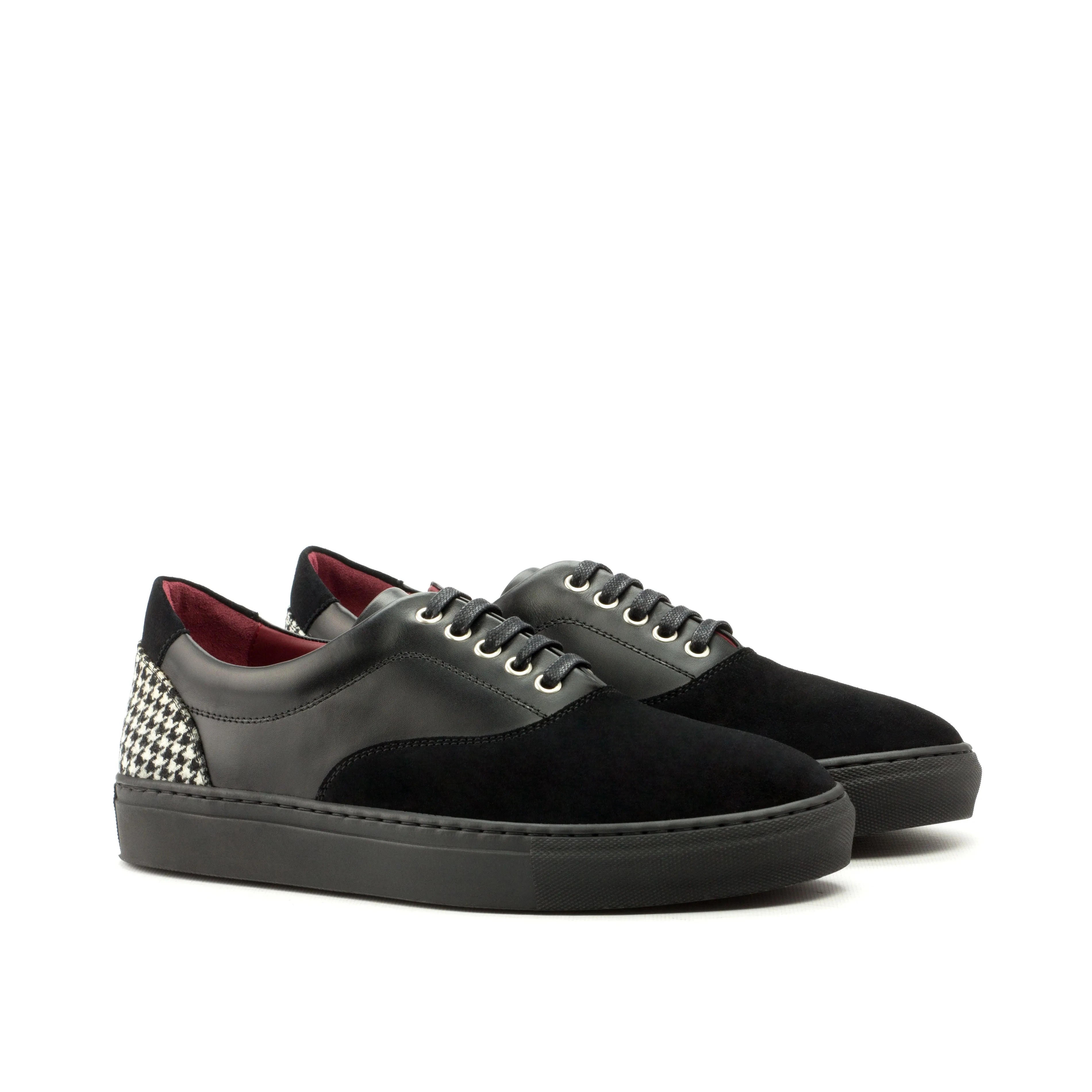 Modern Cushioning No irritation Black Nappa, Suede, & Houndstooth Top-Sider Trainers