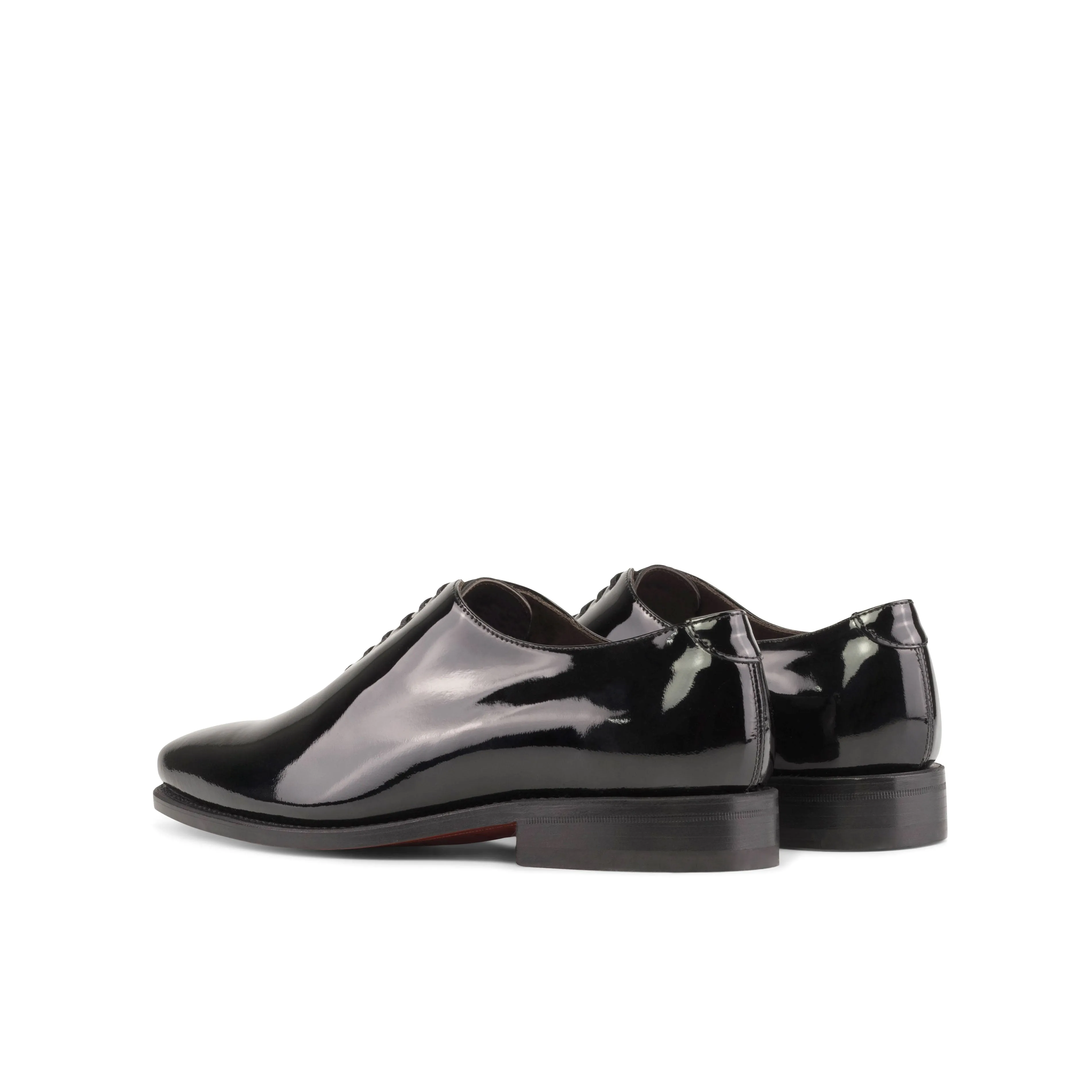 Black Patent Leather Wholecut Shoes Two Tone