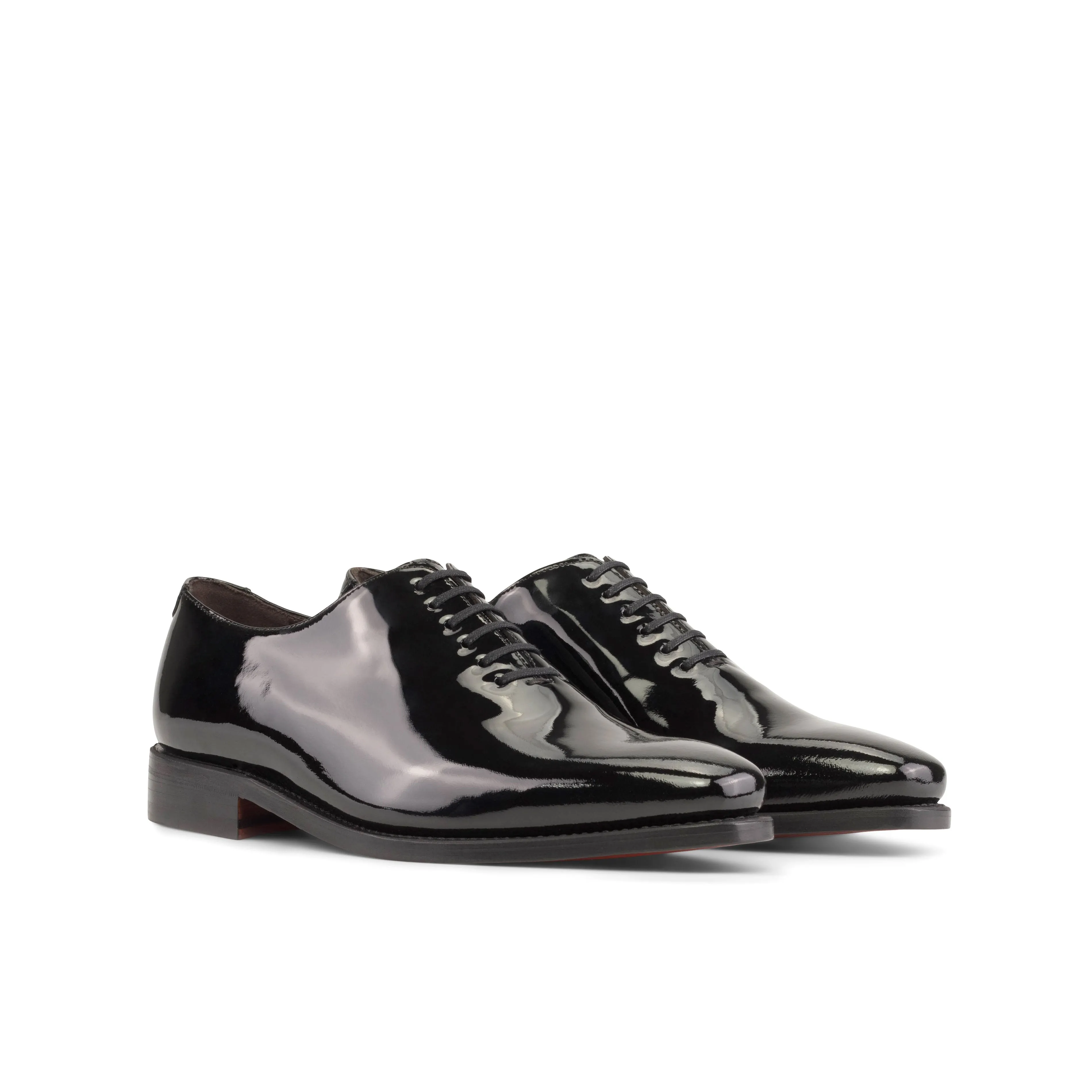 Detail Craft Flexible Daywear Black Patent Leather Wholecut Shoes
