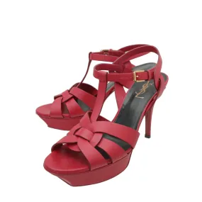 YSL Red Tribute Sandal 38 Easy Clean Formal Sandals